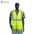 100% Polyester Breathable Mesh High Visibility Reflektierende Verkehrsweste Sicherheitsjacke Mit Klettverschluss Und Taschen Gelb